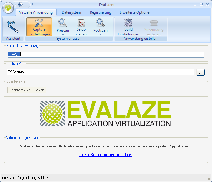 Die Evalazer-Benutzeroberfläche